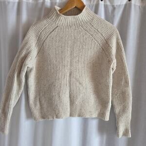 J. CREW 1988 Rollneck Sweater Donegal Fleck Ivory XS